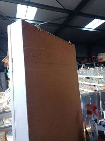 Petite vitrine murale en bois peinte en blanc / Meuble d'exposition – photo 8