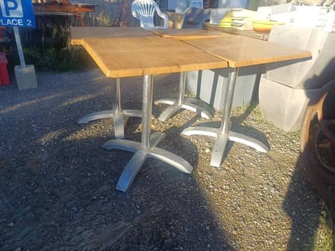 Lot de 4 tables de restaurant / terrasse bistro 60x60 cm – Pieds aluminium