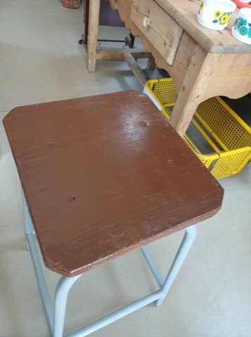 Tabouret haut vintage restauré – Style atelier / industriel (H70 cm) – photo 6