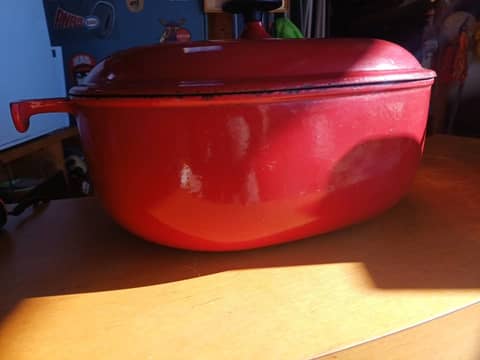 Cocotte Ovale Le Creuset N°33 "La Mama" Design Enzo Mari - Rouge Vintage – photo 5