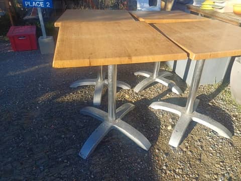Lot de 4 tables de restaurant / terrasse bistro 60x60 cm – Pieds aluminium – photo 5