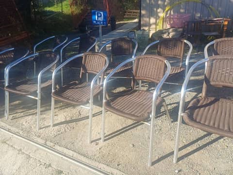 Lot de fauteuils de terrasse professionnels aluminium et tressage nylon – photo 3