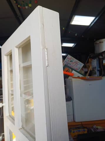 Petite vitrine murale en bois peinte en blanc / Meuble d'exposition – photo 7