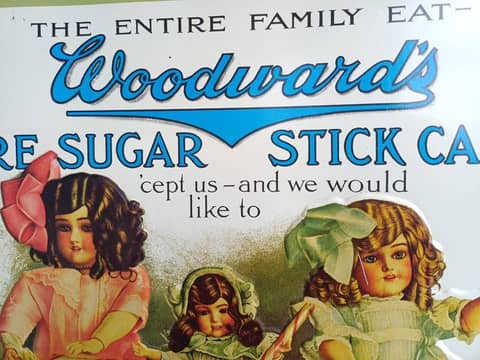 Plaque publicitaire tôle emboutie vintage Woodward’s Candy 38x31 cm – photo 3